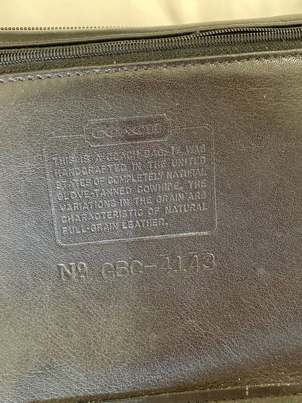 Coach Vintage “Worth” Black Leather Bag, Style 4143. Made in USA - Picture 4 of 6
